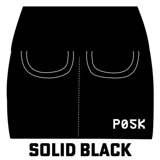 P05K™ | CottonComfort Solid Black Classic Pocket Skirt-Skirts-XS-Hagsters