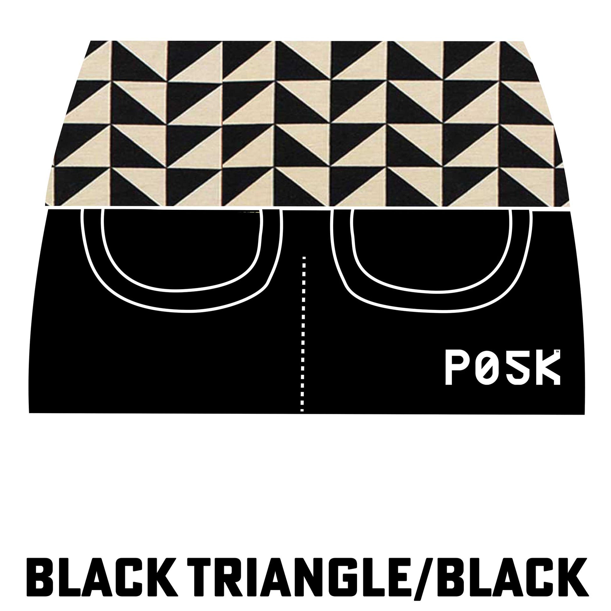 P05K™ | Black Triangles Waist Pockets-Waist Pockets-XS-Black Triangle-Solid Black-Hagsters