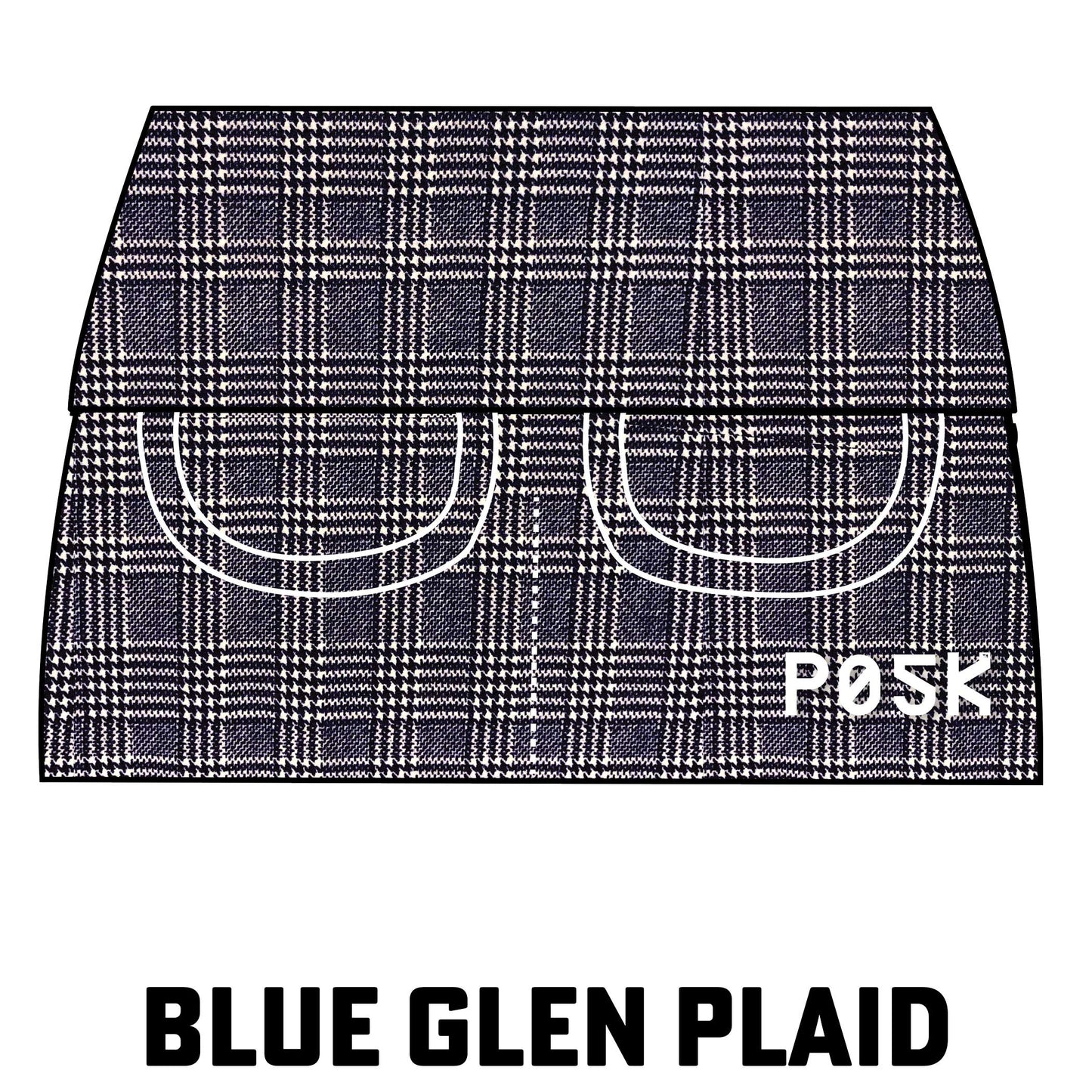 P05K™ | Navy Glen Plaid Scuba Crepe Waist Pockets-Waist Pockets-XS-Navy Glen Plaid-Hagsters