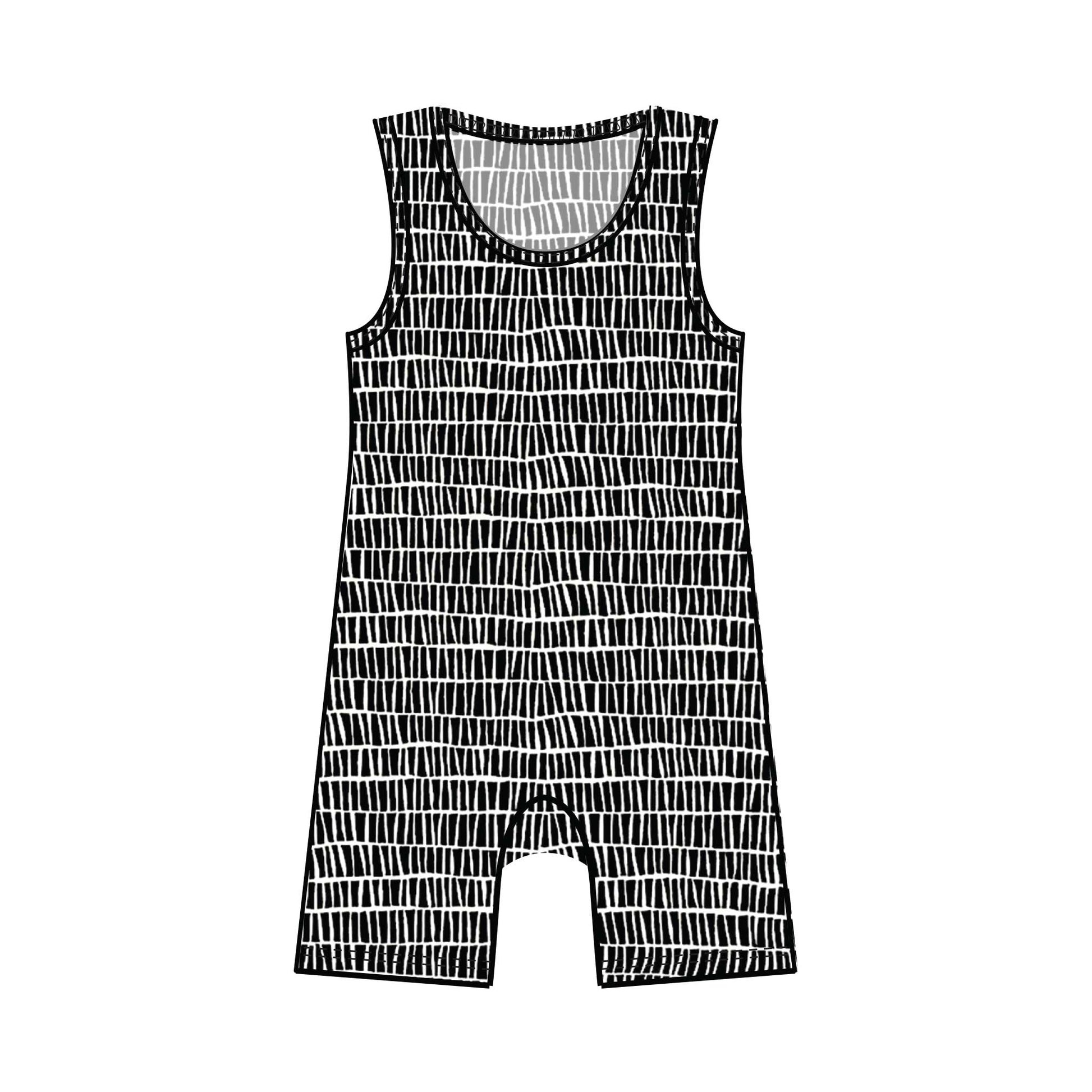 Summer Tank Baby Rompers | Various Fun Cotton Knit Prints-Baby One-Pieces-0-3 months-Piled Ebon-Hagsters