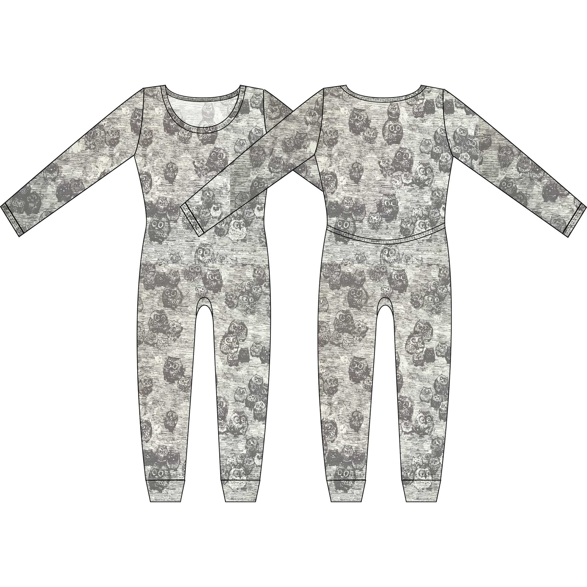 Mod Union™ | Owly Boo Cotton Knit Women's Long Sleeve Union Suits-Loungewear-Small-Owly Boo-Hagsters