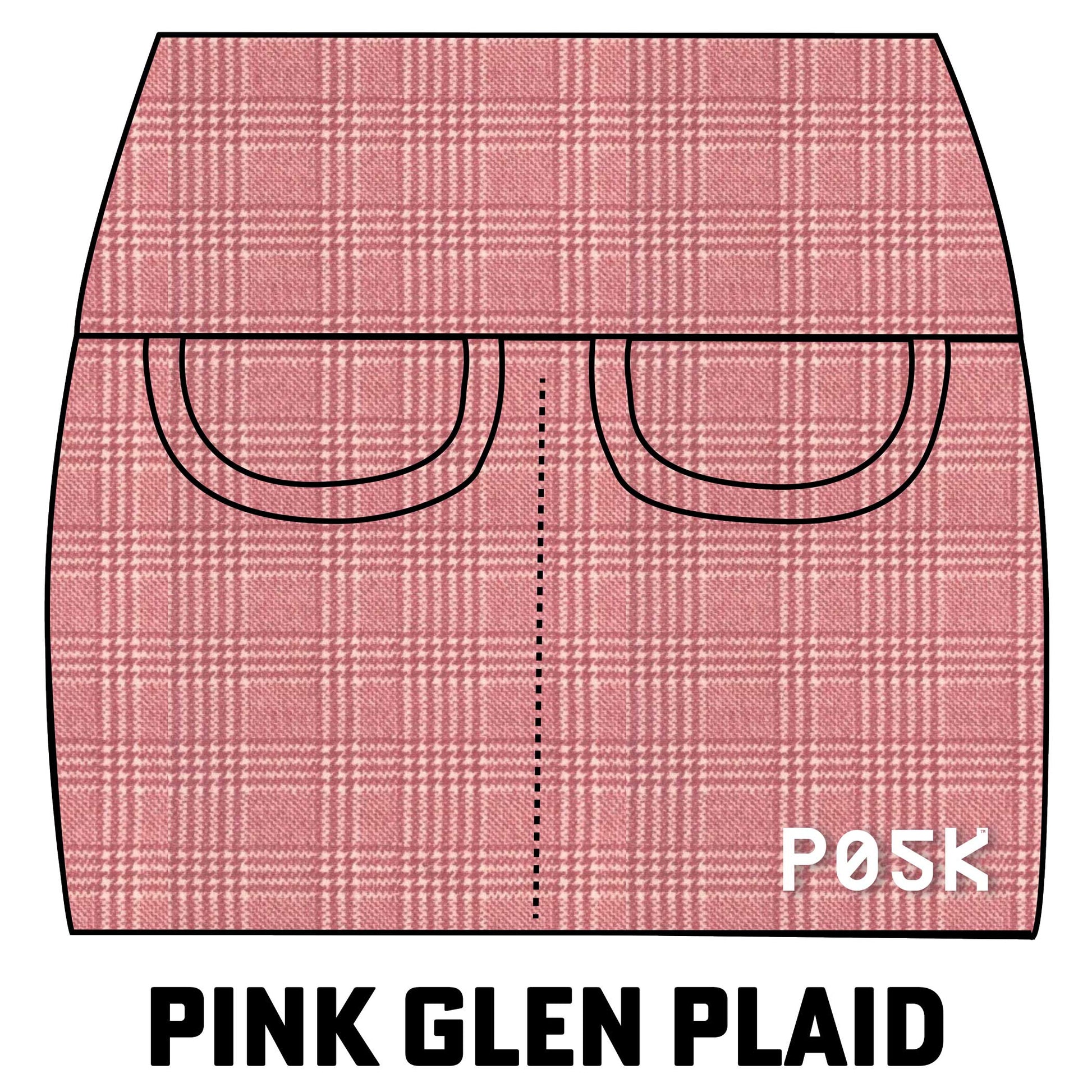 P05K™ | MightyKnit Pink Glen Plaid Midweight PocketSkirt™-Skirts-XS-Glen Plaid-Hagsters