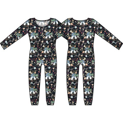 Mod Union™ | Moon Sparks Cotton Knit Women's Long Sleeve Union Suits-Loungewear-Small-Sparks Moonlight Rabbits-Hagsters