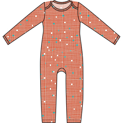 Mod Union™ Infant Long Sleeved Baby Union Suit | Various Fun Cotton Knit Prints-Baby One-Pieces-3-6 months-Shredded Threads-Hagsters