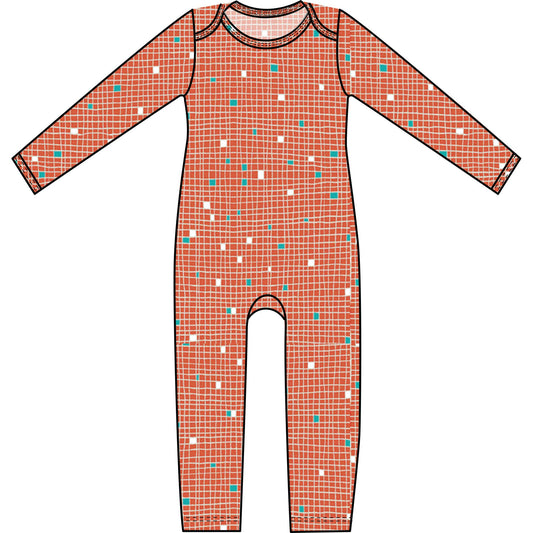 Mod Union™ Infant Long Sleeved Baby Union Suit | Various Fun Cotton Knit Prints-Baby One-Pieces-3-6 months-Shredded Threads-Hagsters