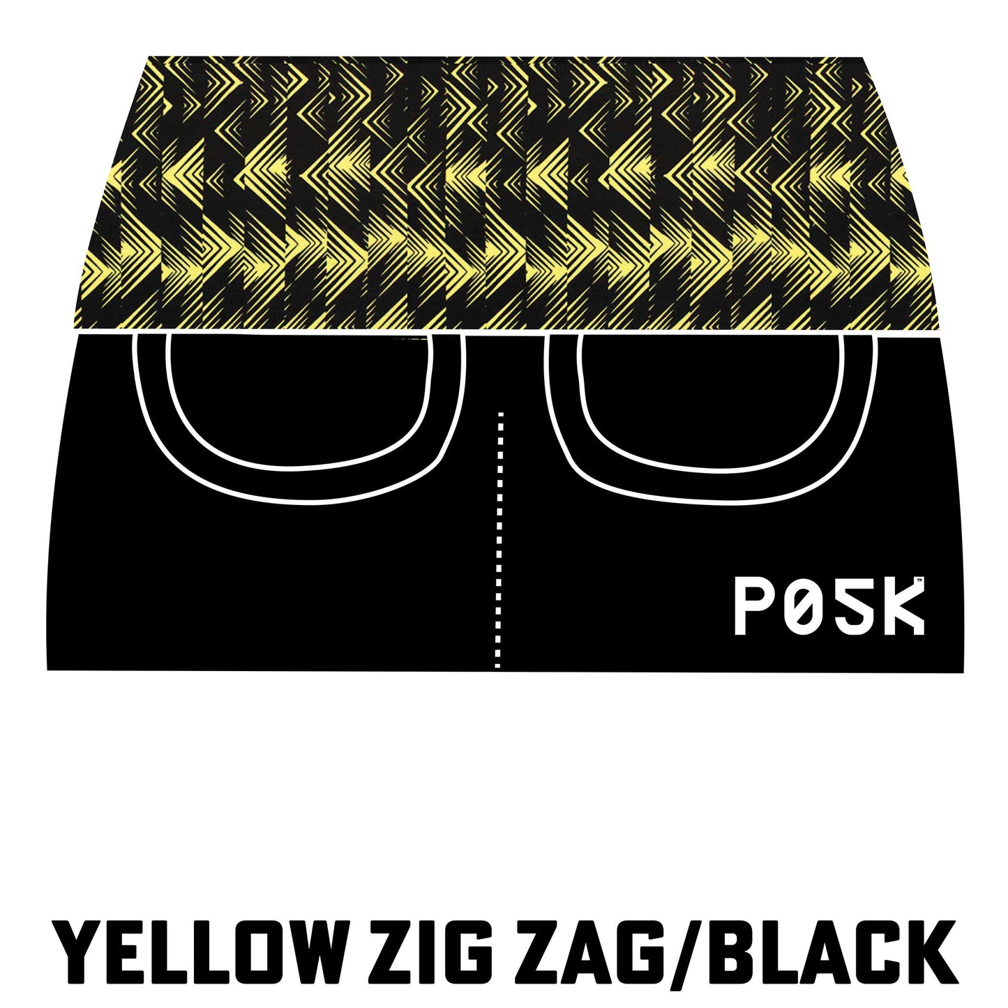 P05K™ | Yellow Zig Zag Pocket Girdle-Girdles-XS-Yellow Zig Zag-Solid Black-Hagsters